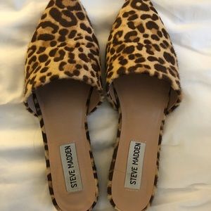 Leopard slip on flats